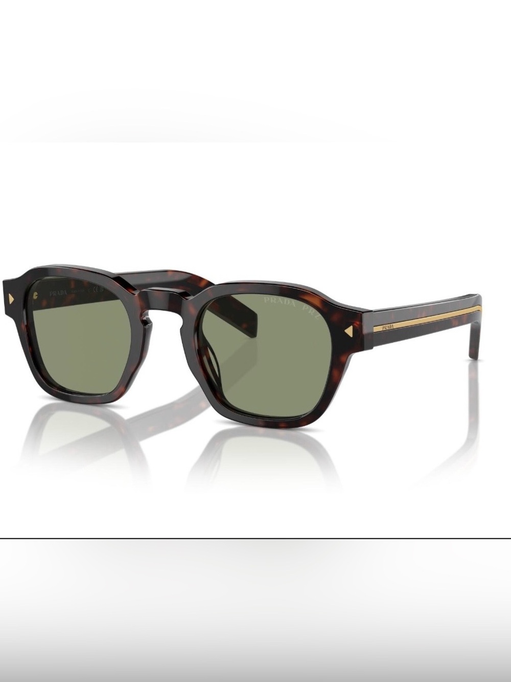 Prada SPR A16-F Polarized Sunglasses Tortoise Green 53-21-150 with Case & Box